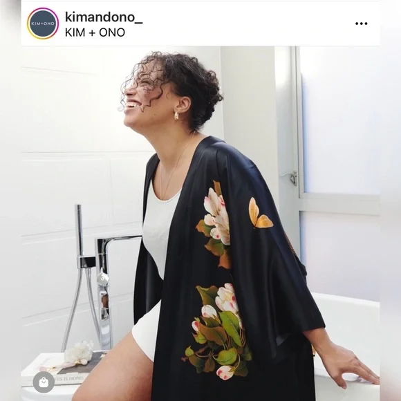 Silk Kimono Robe Plus Size - Picture 2 of 16